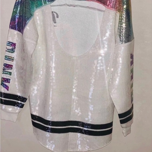 Victoria’s Secret Pink Limited Release Full Sequin Crewneck Sweater- Medium - Picture 4 of 14